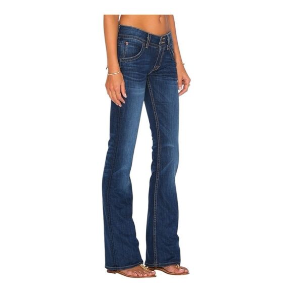 Hudson Y2K signature midrise bootcut jeans size 28 button flap back pockets - Picture 2 of 11